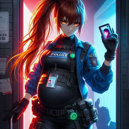 Pregnant Police Officer — Tavern — Yodayo